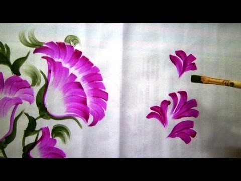 One Stroke Fabric Painting - How to paint Bed-sheet.