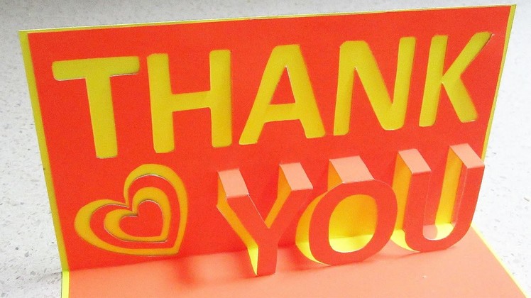 Thank you pop up card - learn how to make a thankyou popup card from template - EzyCraft