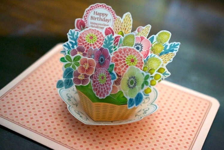 [tutorial]  flower basket pop-up card