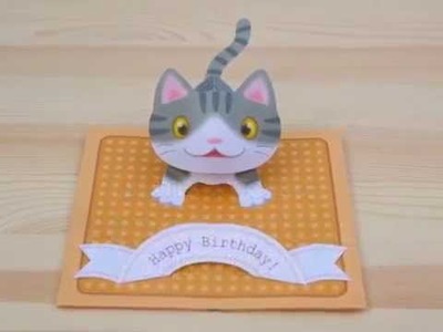 [Tutorial]  pop-up Kitten   -Birthday card-