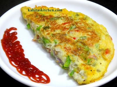 Vegetable Cheese Omelet Recipe-How to make Cheese Omelet-Vegetable and cheese Omelette recipe