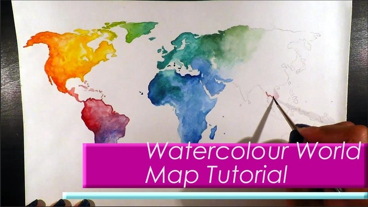 Wanderlust Watercolour World Map Painting Tutorial