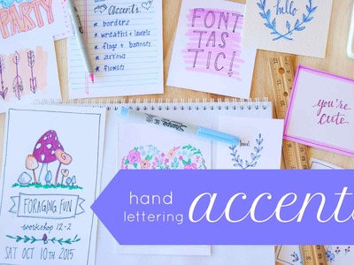 Beginner Hand Lettering Accents- Fun with Flowers and Flags!