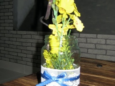 DIY Room or Home Decoration. Recycled Jar Into Flower Vase