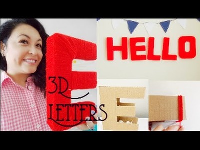 Letras en 3D con carton.3D letters wrapped with yarn