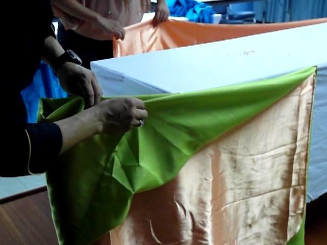 Making table skirt basic twist style with two color clothes Part 1