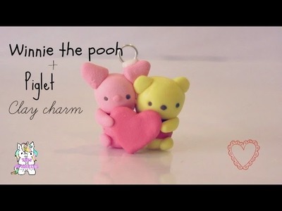 Winnie the Pooh and Piglet clay charm | Tiny Sparkles