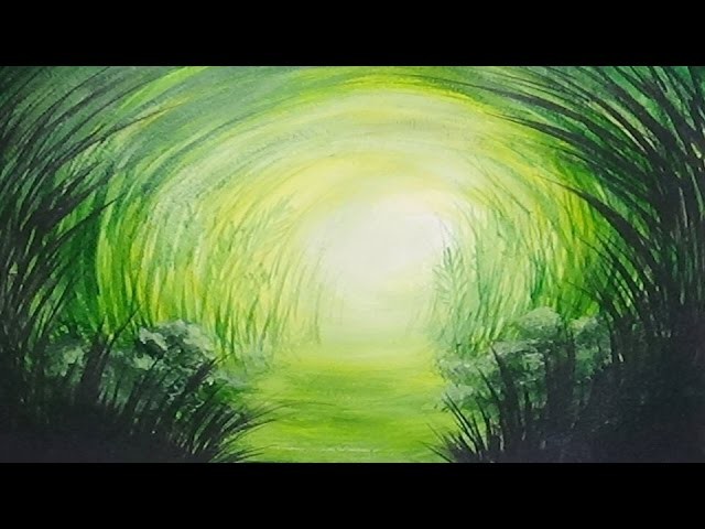 Acrylic Painting Speed Painting Grassy Path