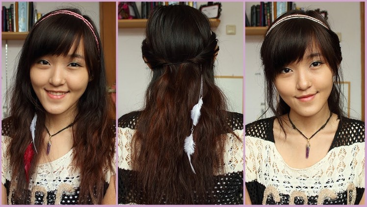 DIY Boho Feather Headband + How I Style It (3 Hairstyles)
