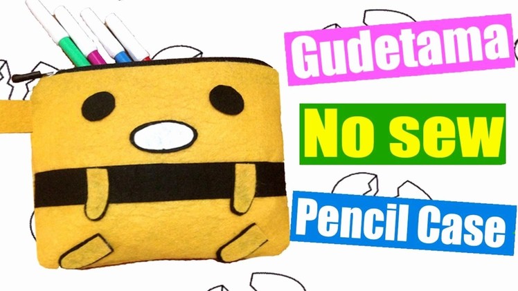 DIY Gudetama Pencil Case - How to make Gudetama Makeup Bag (NO SEW)