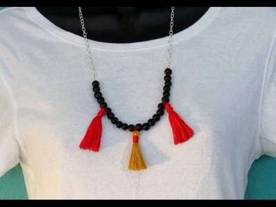 How to Make a Boho Inspired Tassel Necklace Day 73