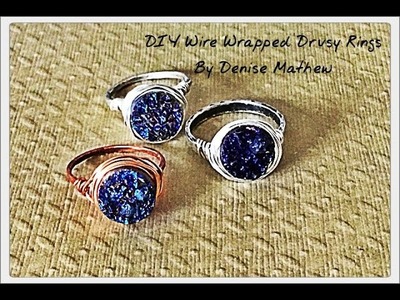 How to Make a Wire Wrapped Druzy Ring by Denise Mathew