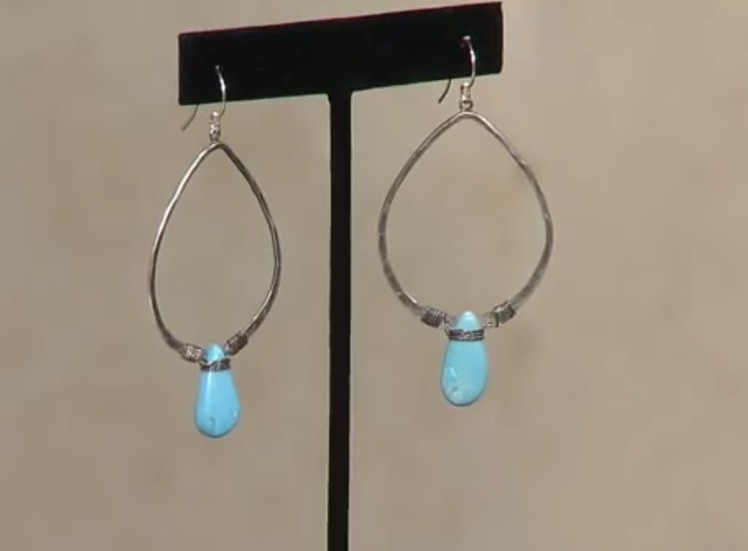 How to Make Hammered Earrings with Turqouise