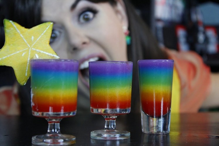 HOW TO MAKE RAINBOW ROAD JELLO SHOOTERS -- THE NERDY BARTENDER