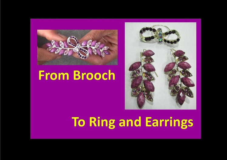 Jewelry Makeover - Brooch to Ring and Earrings - Liz Kreate