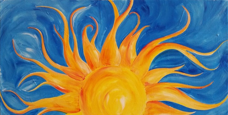 #LoveSpringArt Sunshine Step by Step Acrylic Painting on Canvas for Beginners