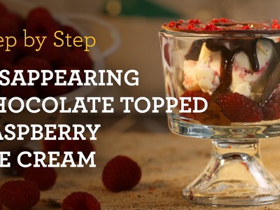 MyCupcakeAddiction’s Disappearing Chocolate Topped Raspberry Ice Cream