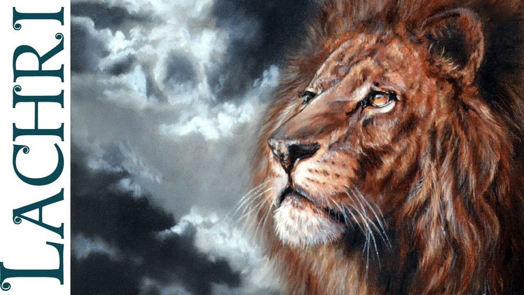 Speed painting - How to paint a Lion - Time Lapse tutorial oil and acrylic by Lachri