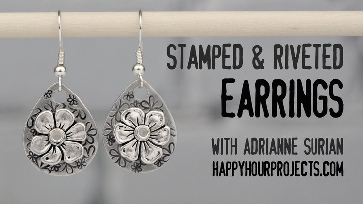 Stamped & Riveted Floral Earrings