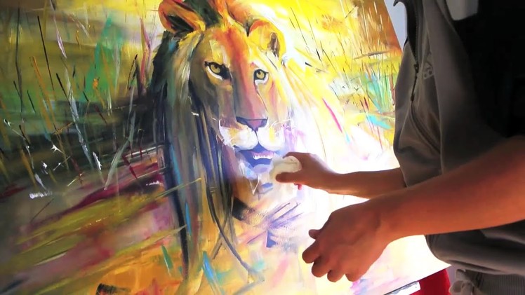 Time Lapse Acrylic Speed Painting: LION