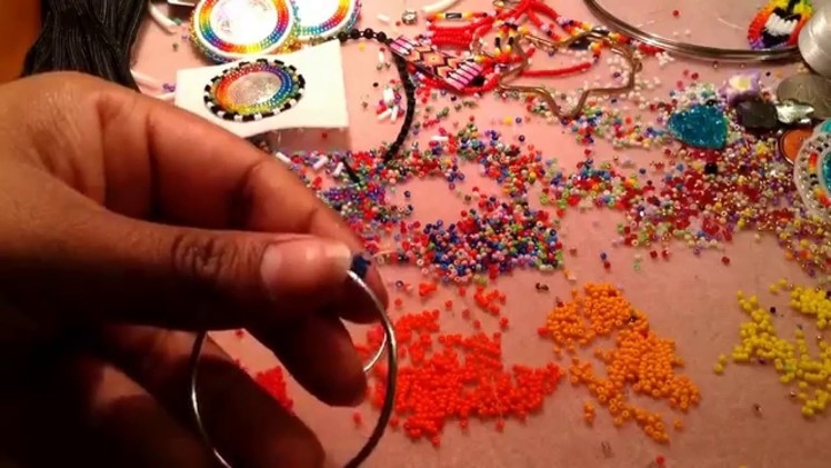 How To Ladder Stitch A Beaded Hoop Earring by Beading It Real.