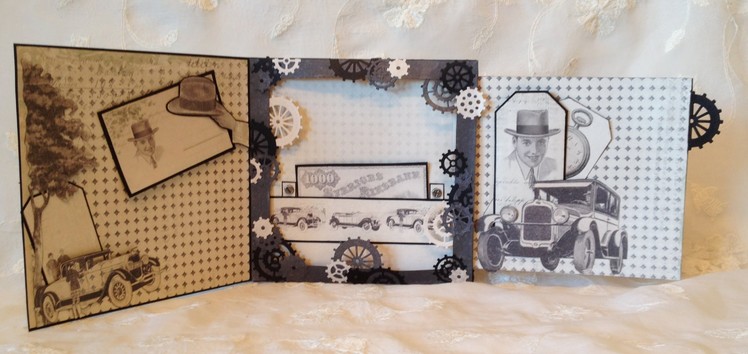 Masculine card and  secret gift card holder - Tutorial on the card base
