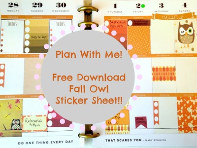Plan With Me! FREE Fall Planner Stickers Happy Planner Mambi Create 365
