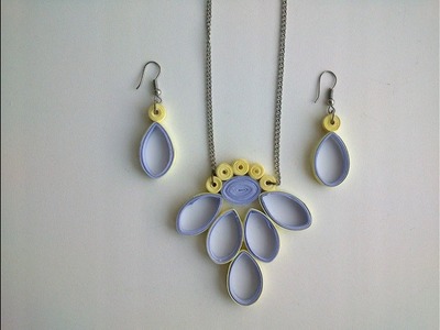 Quilling  Earring designs: How to make Quilling Earrings & Quilling necklace