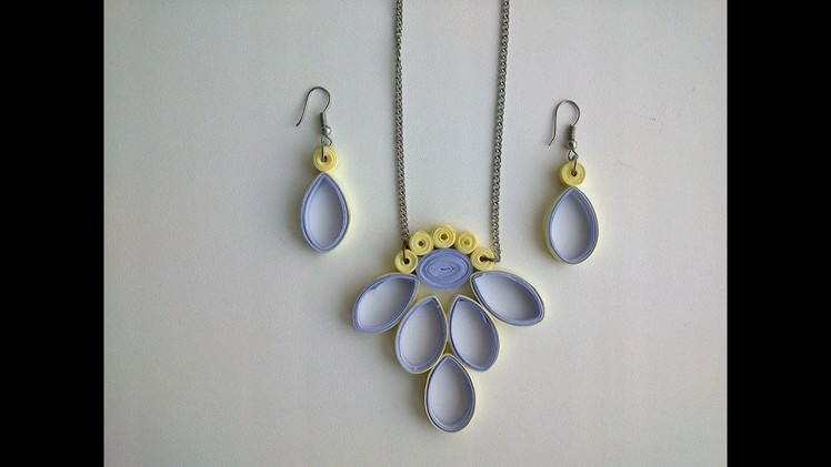 Quilling  Earring designs: How to make Quilling Earrings & Quilling necklace