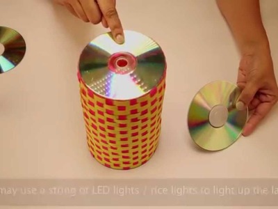 Recycled Lamp With Old CDs