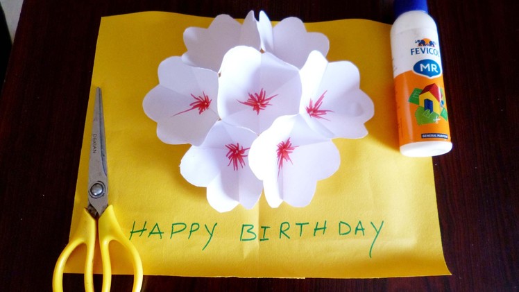 3d flower pop up greeting card making. paper art