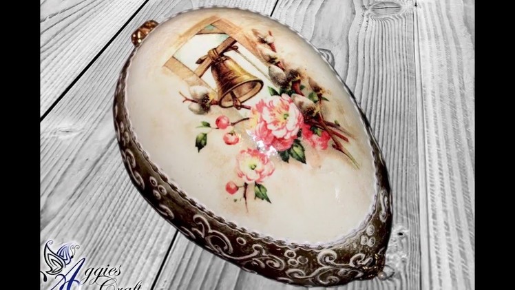 Decoupage Tutorial - Easter egg with relief and wax paste