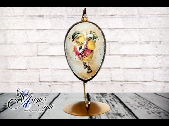 Decoupage Tutorial - Easter Egg with Metal Flakes