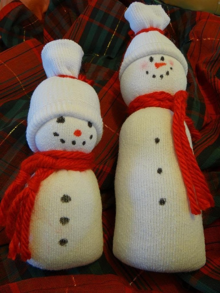 Easy Sock Snowman Tutorial with Ashley