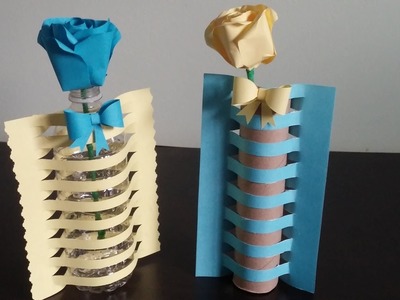Easy way to make a vase out of paper for home decoration