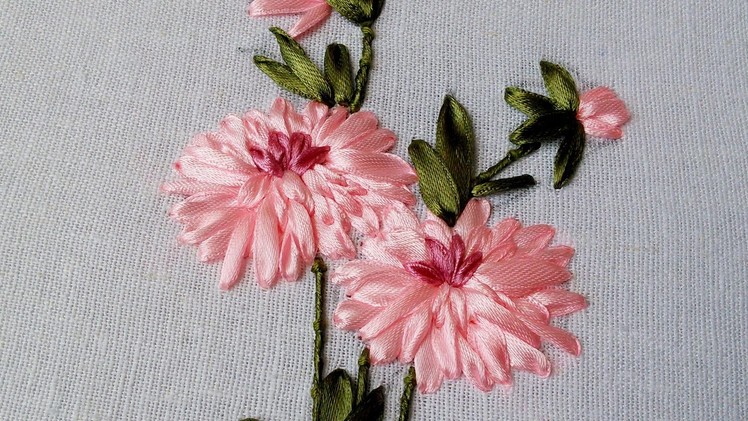 Embroidery Flower by Hand | Beautiful ribbon work |  HandiWorks #49