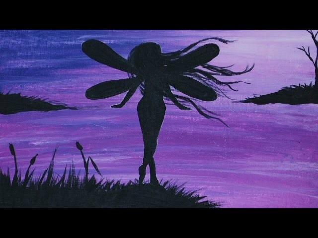 Fairy Silhouette : Acrylic Painting on Canvas (part 1 of 2)