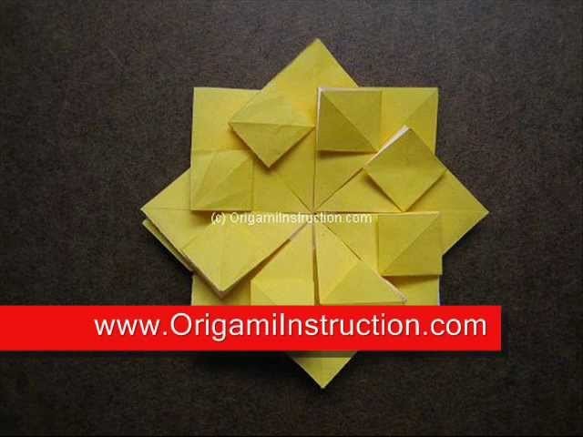 How to Fold Origami Modular Tea Bag Flower 1 - OrigamiInstruction.com