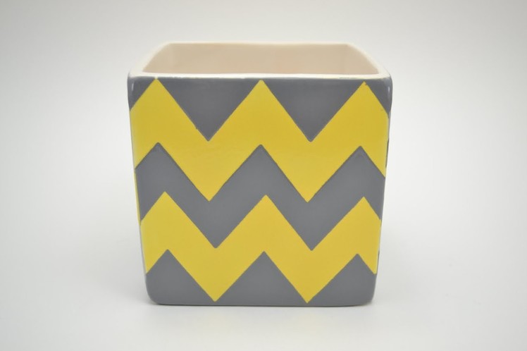 How to Paint Pottery:  Chevron Pattern