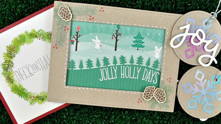 Intro to Deck the Halls & Stitched Snowflakes + 2 cards and 2 tags from start to finish