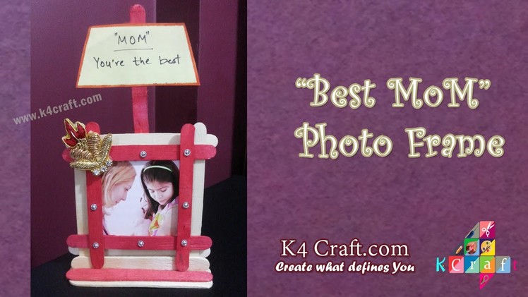 Learn How to make Ice cream stick "Photo frame" at Home | K4Craft.com