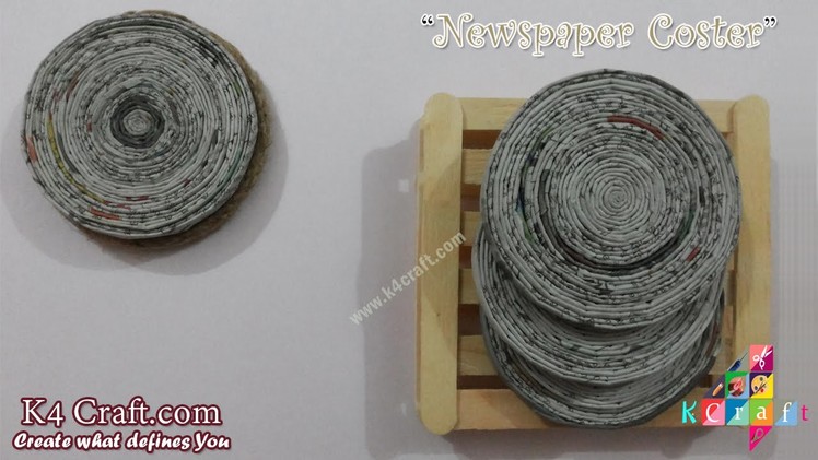 Learn How to make "Newspaper Coaster" at Home | K4Craft.com