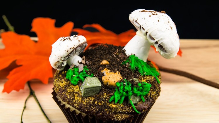 Mushroom Cupcakes: Meringue Mushroom Cupcake Recipe from Cookies Cupcakes and Cardio