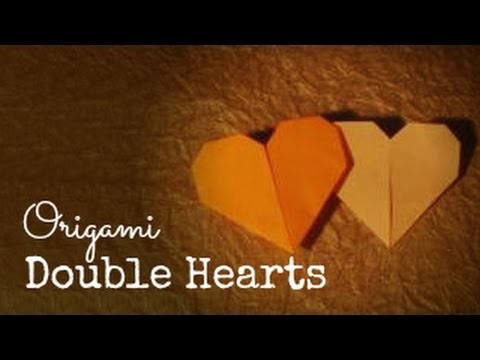 Origami double hearts tutorial