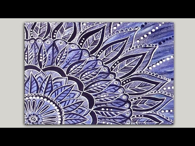 Painted Mandala Doodle Acrylic Painting on Canvas Part 2 of 2