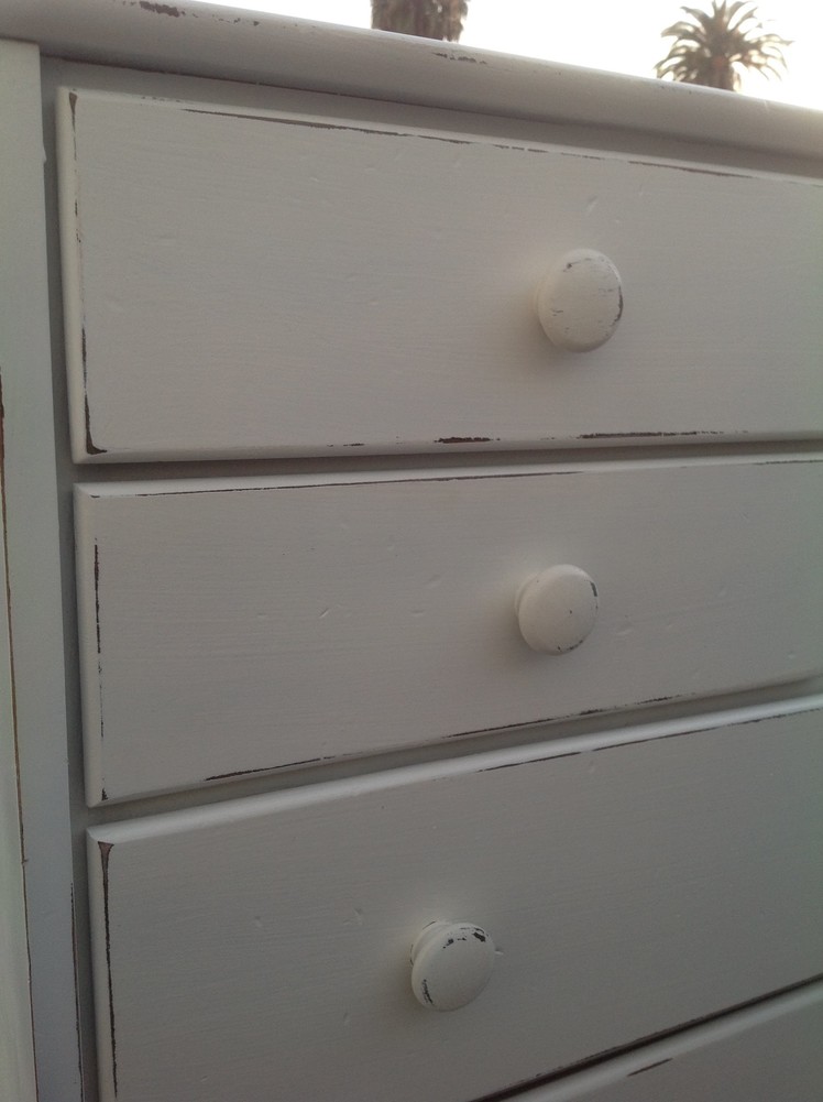 Painting and distressing a dresser without expensive specialty paints and finishes
