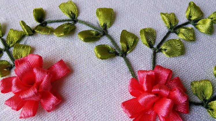 Ribbon Embroidery Tutorial | Flower Design | HandiWorks #41