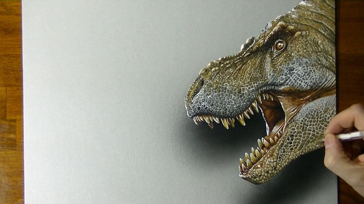 Scary T-Rex Drawing - 3D Art