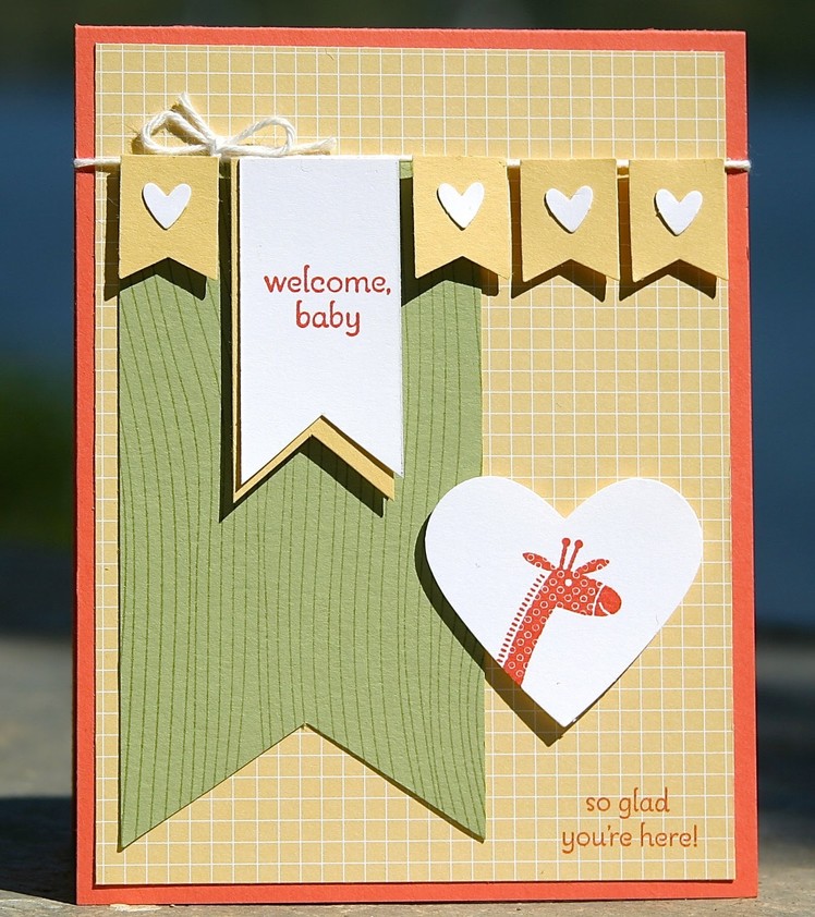 Stampin Up New Baby Card using Zoo Babies & Petite Pairs