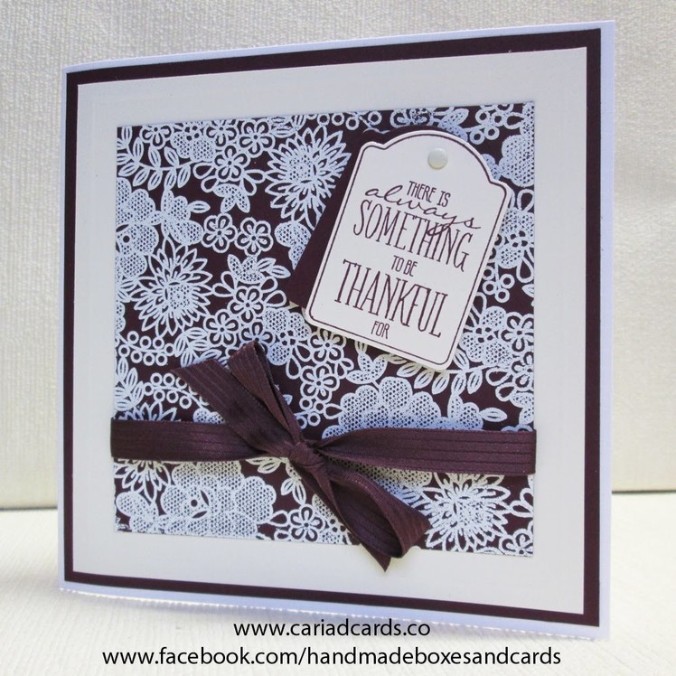 Stampin Up Something Lacy and Note Tag Punch Card